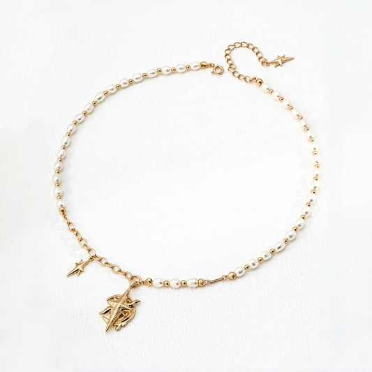 星と月モチーフ ネックレス　シルバー ゴールド